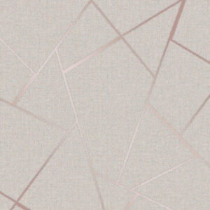 Quartz Fractal Wallpaper Beige / Rose Gold Fine Decor FD42282