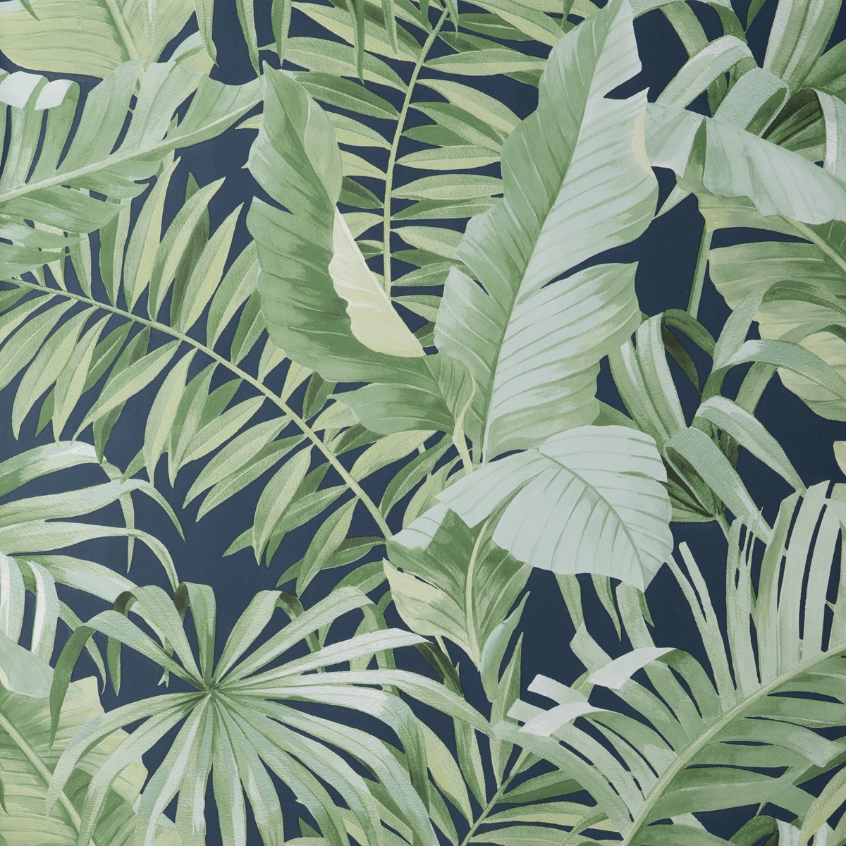 Maui Leaf Wallpaper Navy Fine Decor FD42851