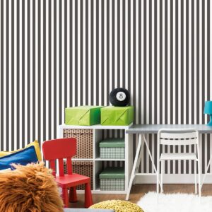 Tiny Tots 2 Regency Stripe Wallpaper Black Galerie G78399