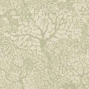 Hjarterum Olle Arts and Crafts Inspired Wallpaper Beige Cream Galerie 83108