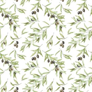 Just Kitchens Olive Drupe Wallpaper Green Black White Galerie G45450