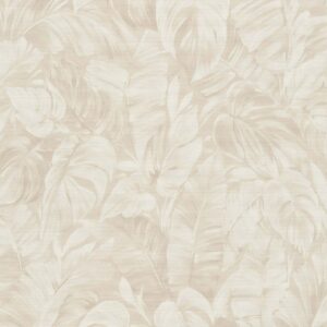 Play of Light Palm Leaf Textured Vinyl Wallpaper Cream Erismann 10416-02
