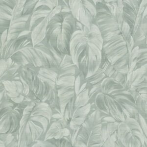Play of Light Palm Leaf Textured Vinyl Wallpaper Sage Green Erismann 10416-07