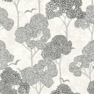 Lykke Tree Wallpaper Black Fine Decor FD26541