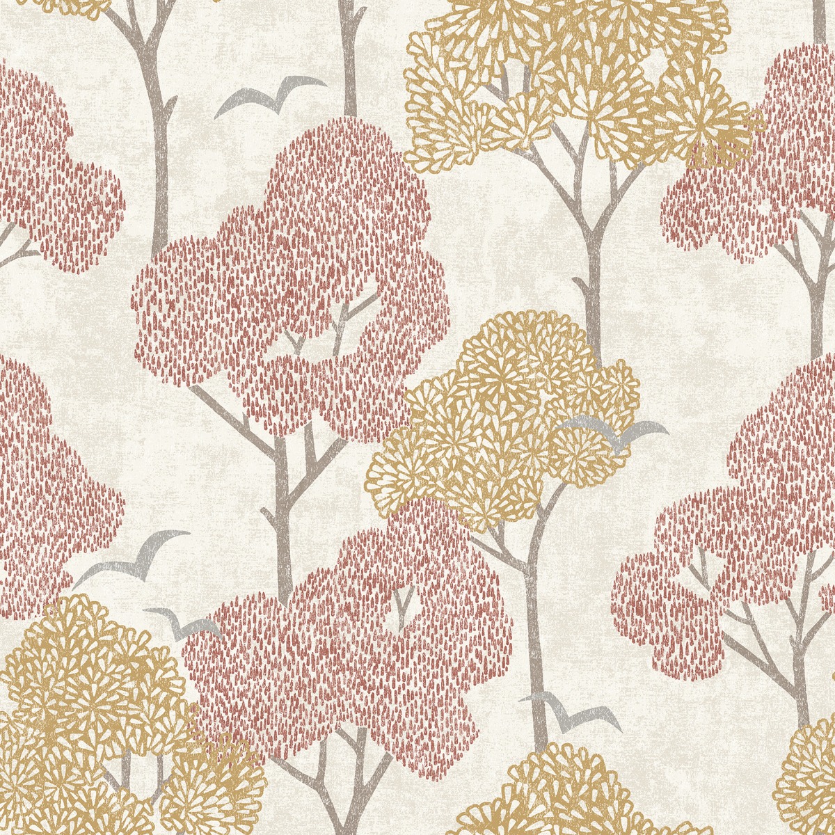 Lykke Tree Wallpaper Coral Fine Decor FD26544