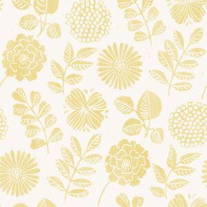 Inge Floral Vinyl Wallpaper Ochre Fine Decor FD26530