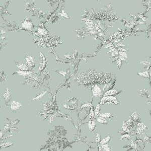 Laura Ashley Elderwood Wallpaper Duck Egg 113345