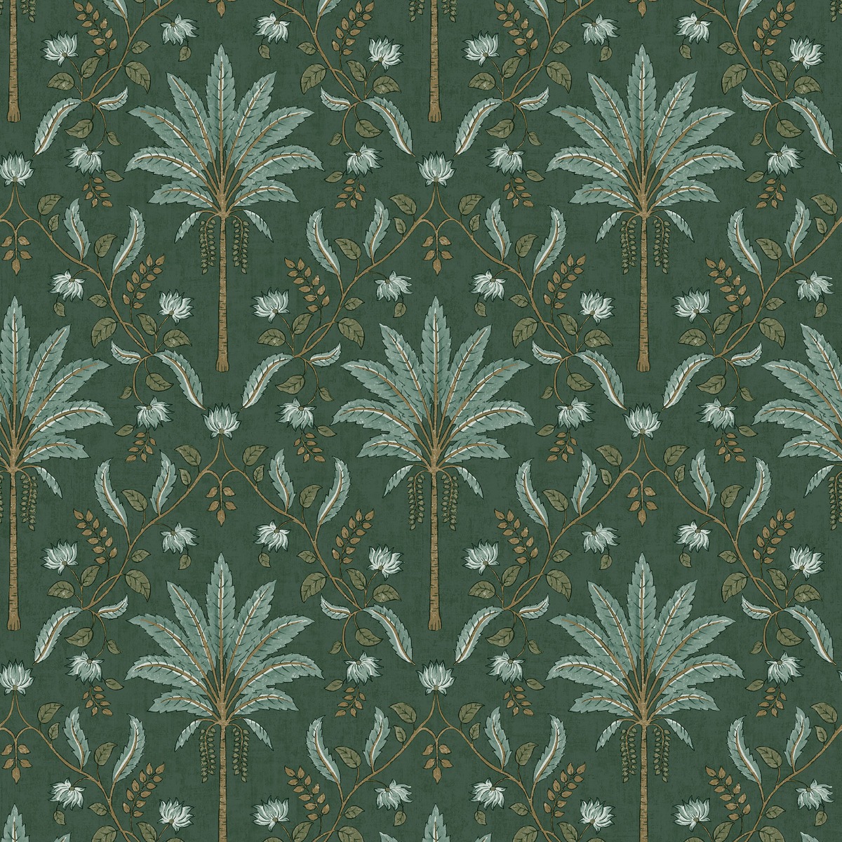 Palm Trellis Wallpaper Teal / Green Holden 13750