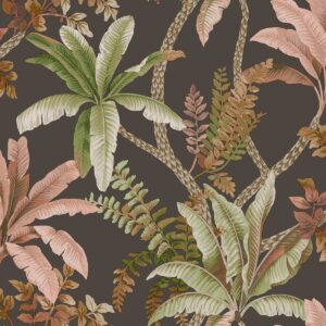 Trailing Palm Wallpaper Charcoal Holden 13802