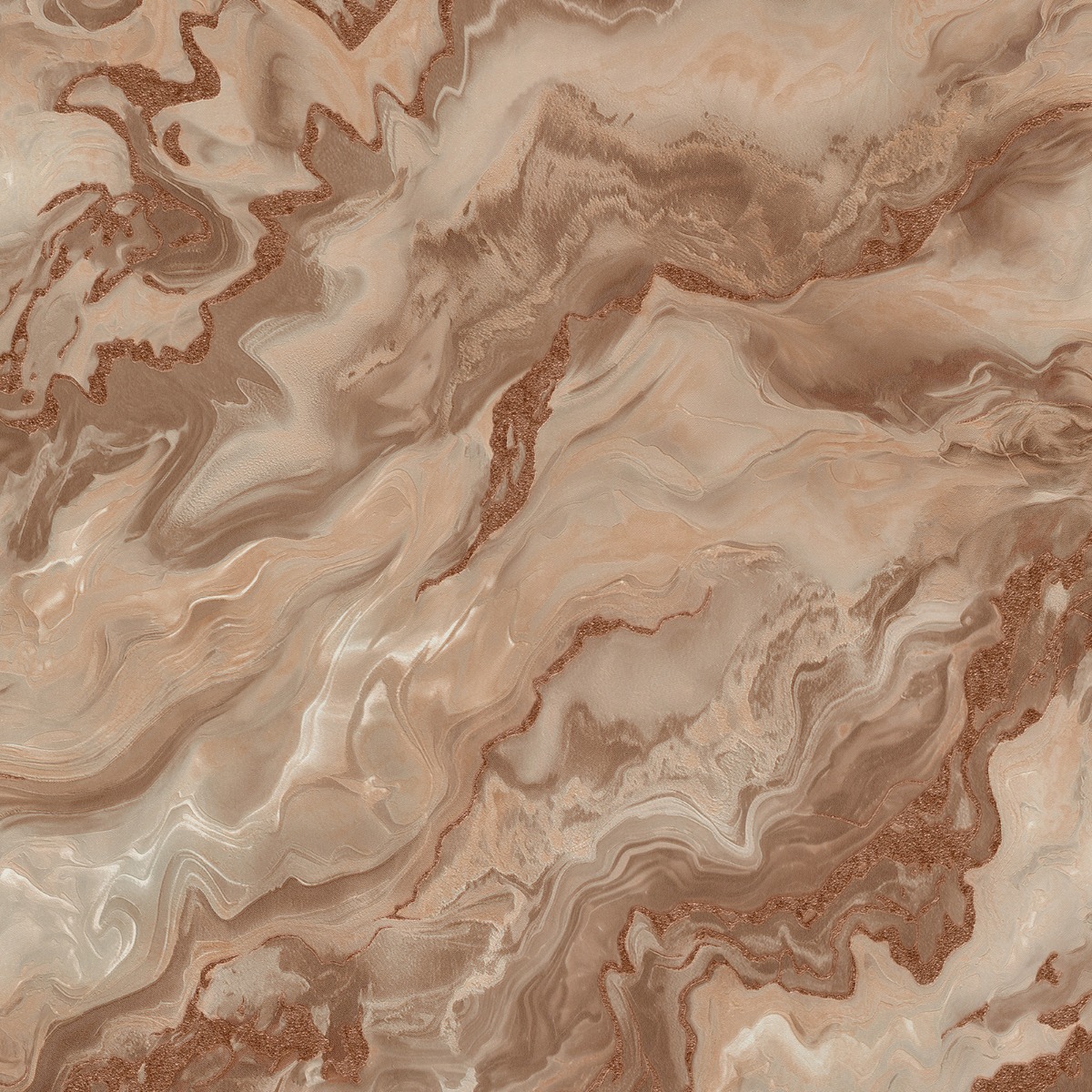 Elle Decoration Mystic Spell Marble Textured Vinyl Wallpaper Mocha / Rose Gold 10447-13