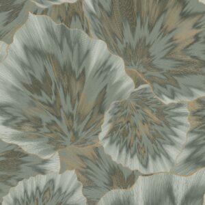 Bliss Floral Textured Vinyl Wallpaper Sage Green / Gold Erismann 10402-24