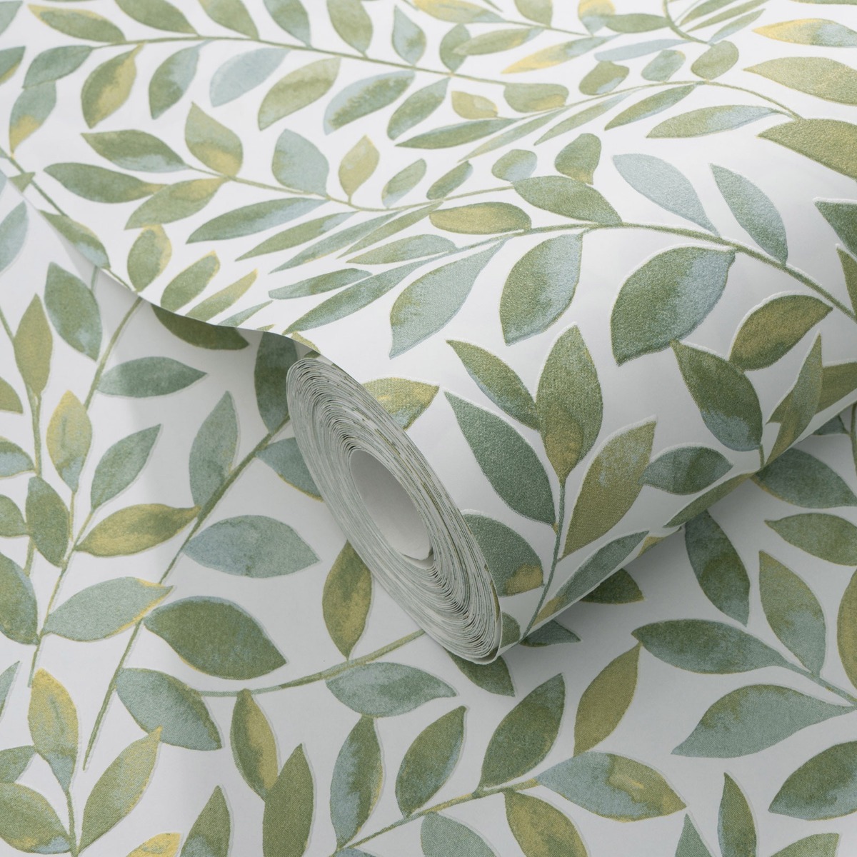 Ameroso Leaf Blown Vinyl Wallpaper Green Erismann Opus 10462-07