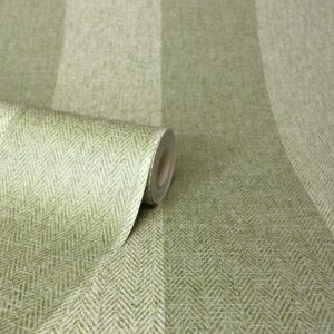 Harris Stripe Wallpaper Green Crown M1866