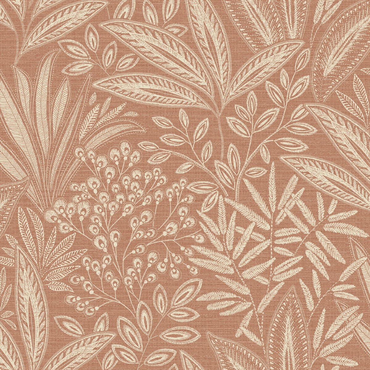 Sahara Leaf Wallpaper Burnt Orange Crown M1783