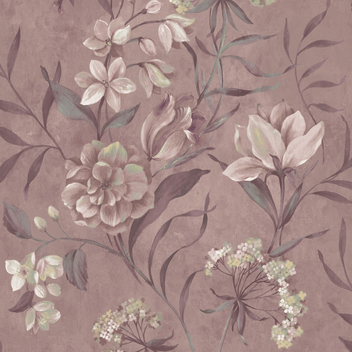 Laura Ashley Blairmore Floral Wallpaper Grape