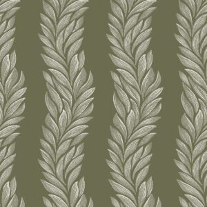 Laura Ashley Coulderton Leaves Wallpaper Olive Green 140321