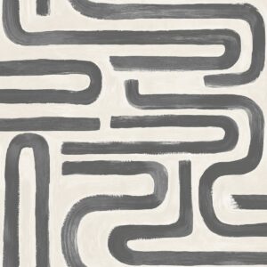 Brushed Geo Wallpaper Charcoal / Cream Holden 14233