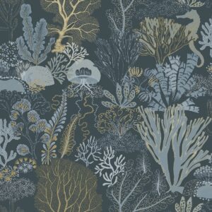 Underwater World Wallpaper Navy Blue / Gold Holden 14341