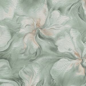 Aurora Liquid Floral Wallpaper Turquoise Erismann 10514-18