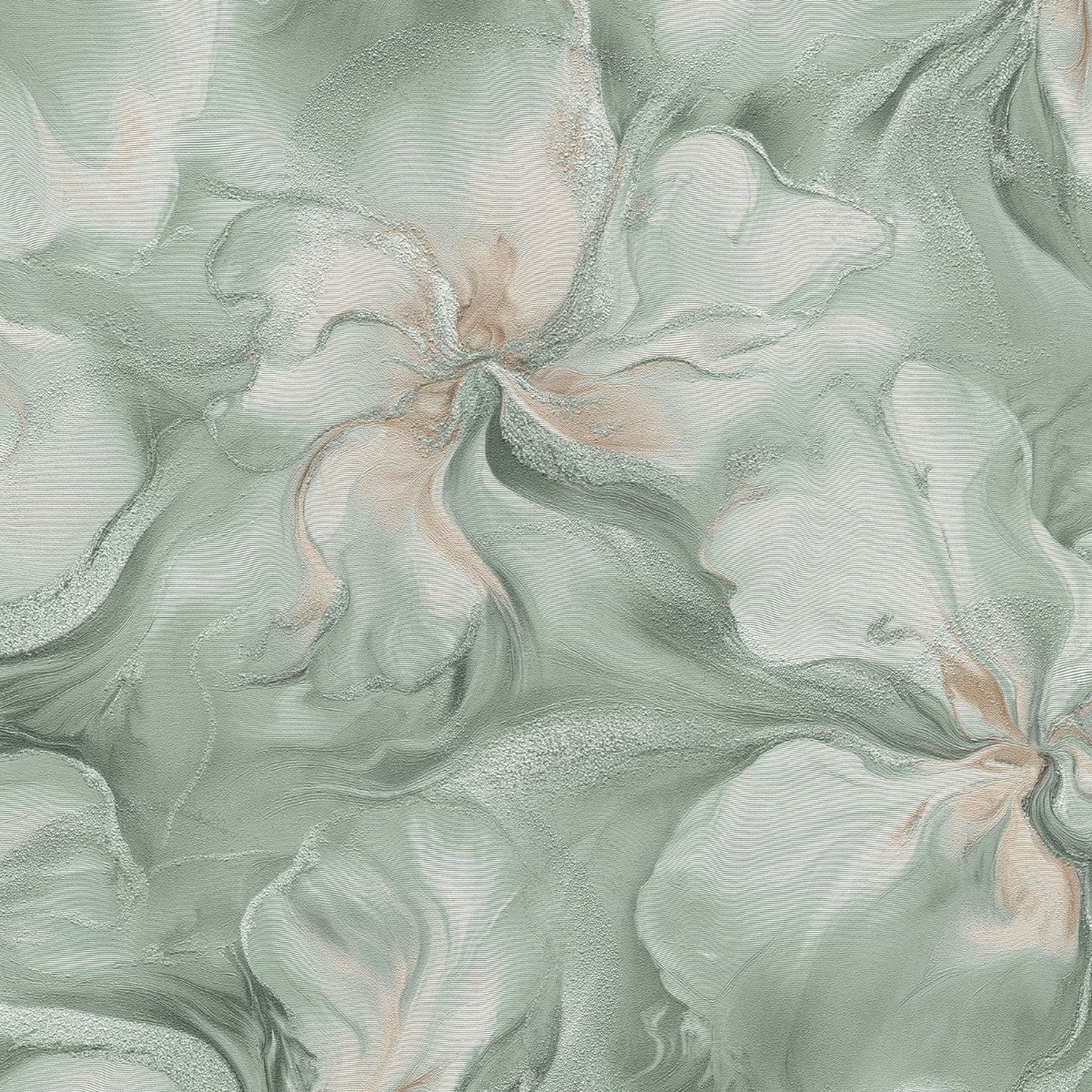 Aurora Liquid Floral Wallpaper Turquoise Erismann 10514-18