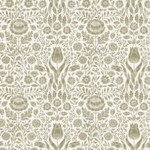 Laura Ashley Ashstead Damask Wallpaper Hedgerow Green 143333