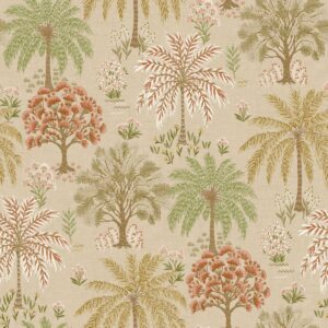 Tropical Trees Wallpaper Beige / Coral Holden 14290